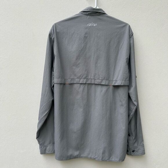 Orvis Men’s Long Sleeve Fishing Shirt Gray Vented Button Front Size M - Picture 2 of 5